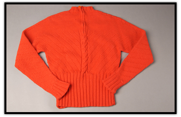 Barbara Ann Scott’s orange sweater