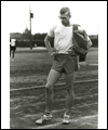 Bill Crothers standing on a track looking downward