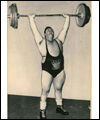 Doug Hepburn lifting weights over his head