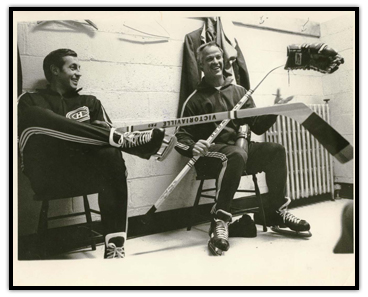 Jean Beliveau and Gordie Howe (right)