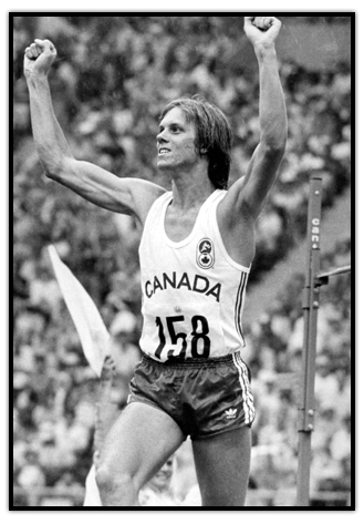 Greg Joy celebrates after his successful high jump