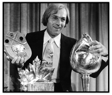 Guy Lafleur wins the Art Ross, Conn Smythe and Hart trophies