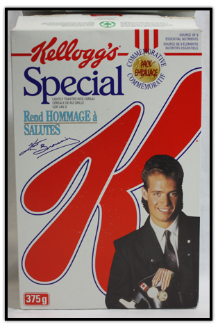 Cereal box with Kurt Browning’s picture on it