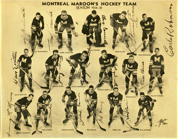 Photo autographiée des Maroons de Montréal