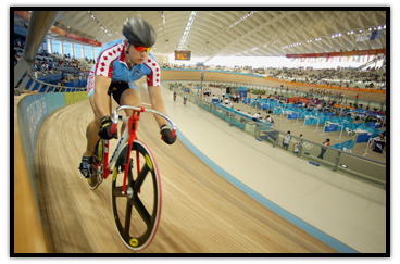 Lori-Ann Muenzer warming up on her bike