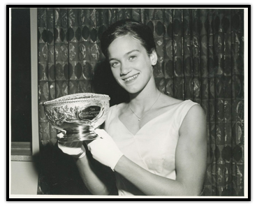 Mary Stewart with her Velma Springstead Memorial Trophy