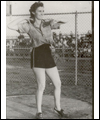 Robina Higgins with a shot put.