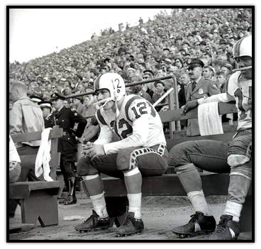 Russ Jackson sitting on a bench