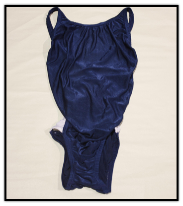 Maillot de bain bleu de Sylvie Bernier